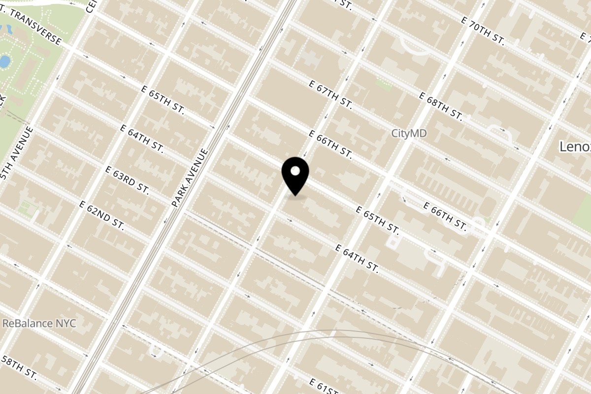 Map showing the location of Monsieur Bistro on 853 Lexington Ave in New York